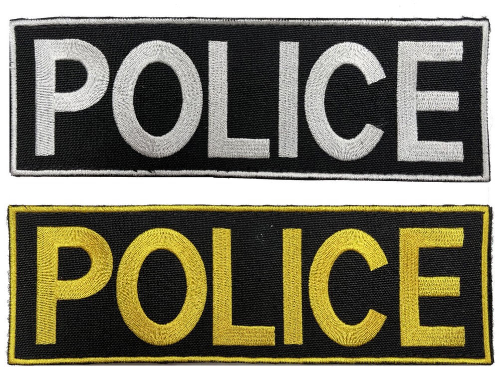 IDO Tactical 11284-1002 Embroidery Law Enforcement Police Patch 9X3 White/Yellow
