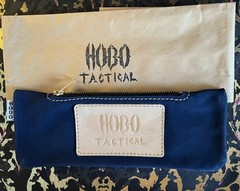 HOBO Tactical Blue Tactical Gear Bag Pouch, Zipper Closure EDC Suede Leather