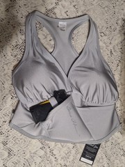 Dene Adams New With Tags Active Bra Holster XL Silver/Gray Removable Pads