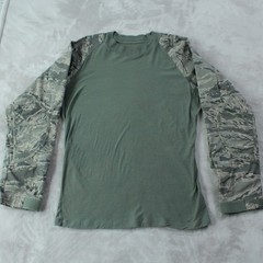 TRU-SPEC Combat Shirt Large Green Camo Nylon Ripstop Padded Elbows Pockets