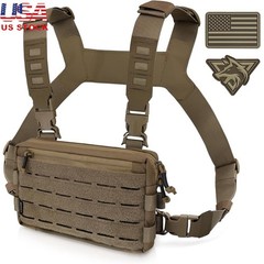 Tactical Chest Rig EDC Pouch Molle Shoulder Strap W/ Multiple Compartments New