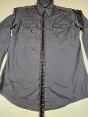 Propper F5312 Mens Tactical Shirt L Long Sleeve Zipper Front Black Ripstop