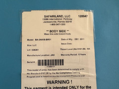 SAFARILAND Level IIIA Body Armor Plate Bullet Proof Insert Front/Back 1814/2315