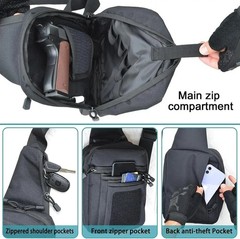 Tactical Sling Backpack Cross Body Bag for Pistol Chest Shoulder Handgun Carrier