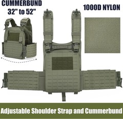 Tactical Quick Release Vest for Men, Fully Adjustable Plate Carriers Vest with B
