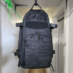 Black Nylon Tactical Backpack MOLLE Padded Straps Zip Buckle Unisex