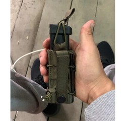 Tactical Molle 9mm Magazine Pouch Pistol Single Mag Bag Flashlight Holder Pouch