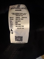 SAFARILAND U1 Clean Uniform Shirt Armor Carrier Front Open 2 Pocket Medium Navy