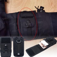 Black Military Hiking Camping Phone Pocket Tactical Molle Pouch Waist Belt Pack