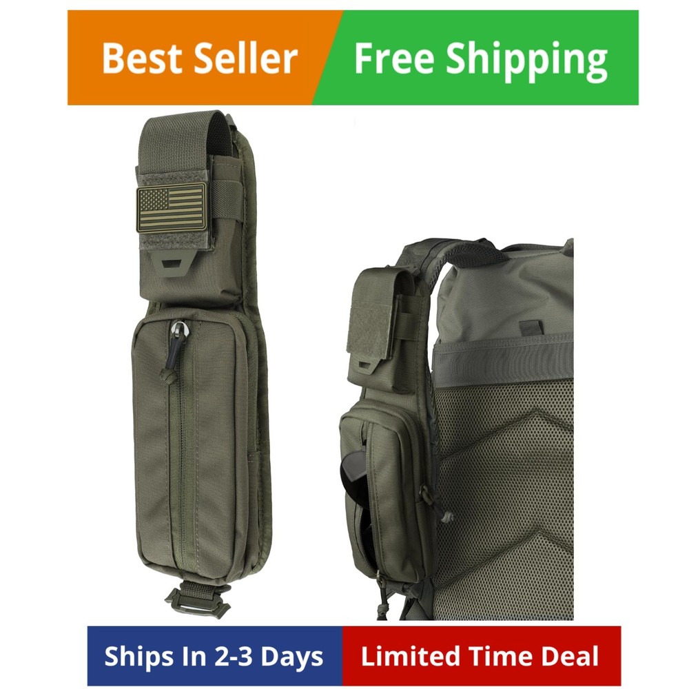 Molle Accessories Pouch of Double Zipper Pocket Version, Backpack Strap Pouch…
