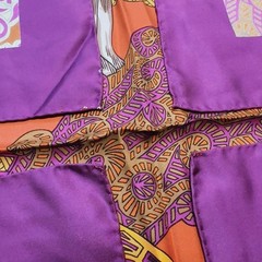 Hermes Carré 90 Silk Scarf ART des STEPPES Bandana Multi-Color 88cm Tag Square