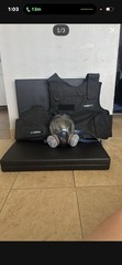 BulletSafe Elospine Tactical Body Armor Plate Set with Mask Black Nylon
