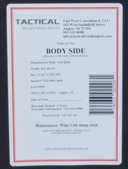 Tactical Scorpion Level IIIA 3A Body Armor Soft Plates | Choice of shape & Size