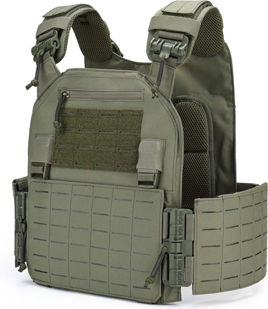Tactical Quick Release Vest for Men, Fully Adjustable Plate Carriers Vest with B