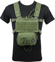 Rattlesnake Tactical Micro Chest Rig Green Nylon Adjustable One Size