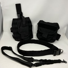 Airsoft Black Tactical Gear Lot Leg Holster , Leg Pouch , Belt , Sling Unbranded