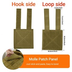 Langierspur 2pcs Tactical Molle Patch Panel Set 4″ x 4″, Hook and 2pcs, Khaki