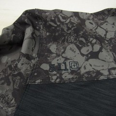 5.11 Tactical Shirt Mens Large Black Gray Veil Camo Assault Zip Combat Utility