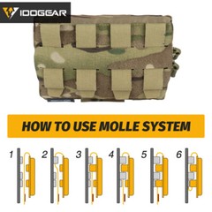 IDOGEAR Tactical MOLLE Pouch Accessory Pouch Chest Storage Admin Pouch Camo Army