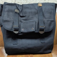 Camp Inn Musette Bag Heavy Weight Water Resistant Canvas Adjustable Straps Black