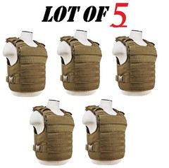 Lot of 5 VISM Ballistic Plate Carrier Vest w/External Pockets 2XL-4XL Adjustable