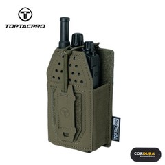 TOPTACPRO Tactical Mini Radio Pouch MOLLE Mag Pouch Walkie-talkie Paintball Camo