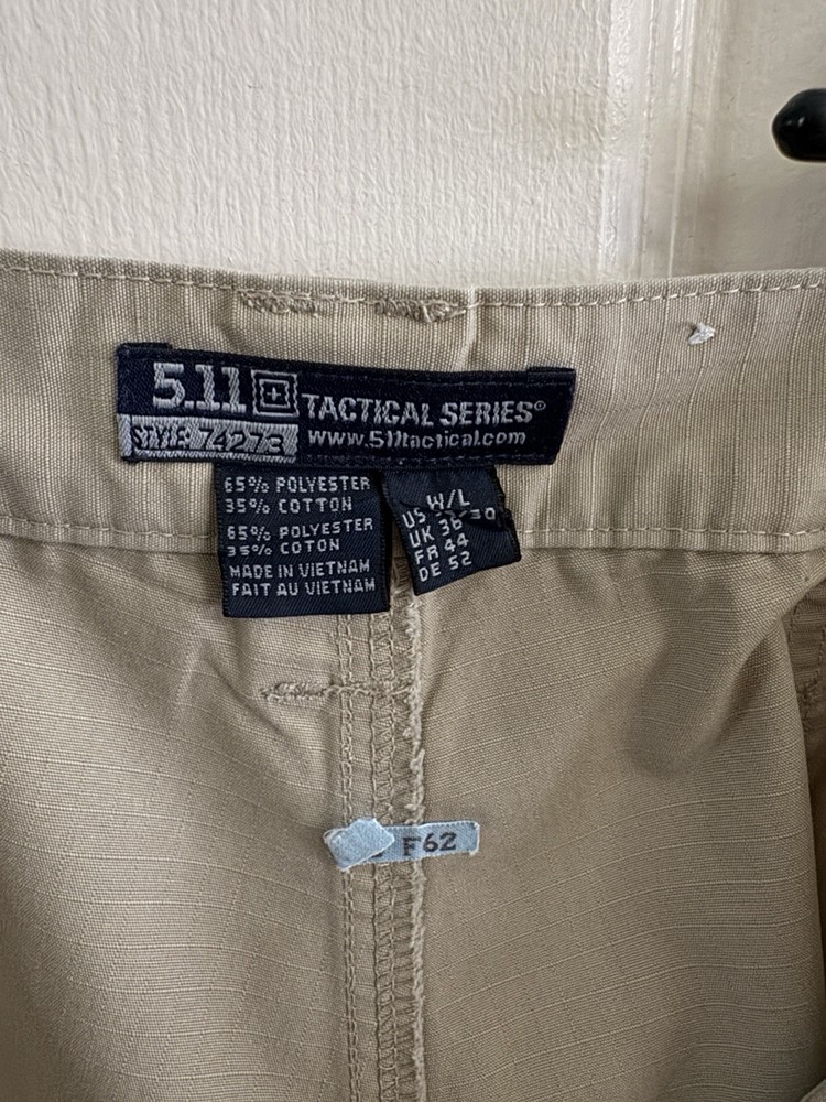 5.11 Tactical Pants Men’s 36×30 Tan Beige Ripstop Khaki Tactical Series