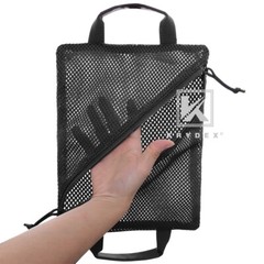 KRYDEX 2pc Tactical Mesh Pouch Set Modular Storage Organizer Travel Pocket Black