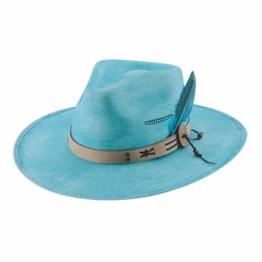 Bullhide Western Couture Straw Chasing Summer Cowboy Turquoise Hat