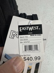 East West Fanny Pack, Tactical Day Bag Black Cross Body F102 New With Tags NWT